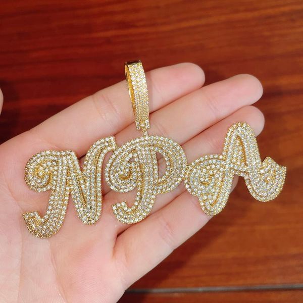 chains custom name double color cursive letters pendants men's zircon hip hop 5a stone rock jewelry, Silver
chains custom name double color cursive letters pendants men's zircon hip hop 5a stone rock jewelry, Silver