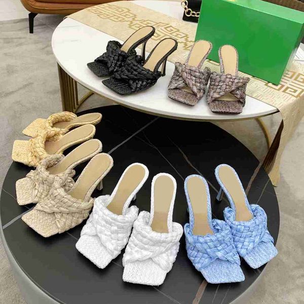 2022women summer sandals fashion classic generous square toe and stiletto raffia weave slippers black blue white hi
2022women summer sandals fashion classic generous square toe and stiletto raffia weave slippers black blue white hi