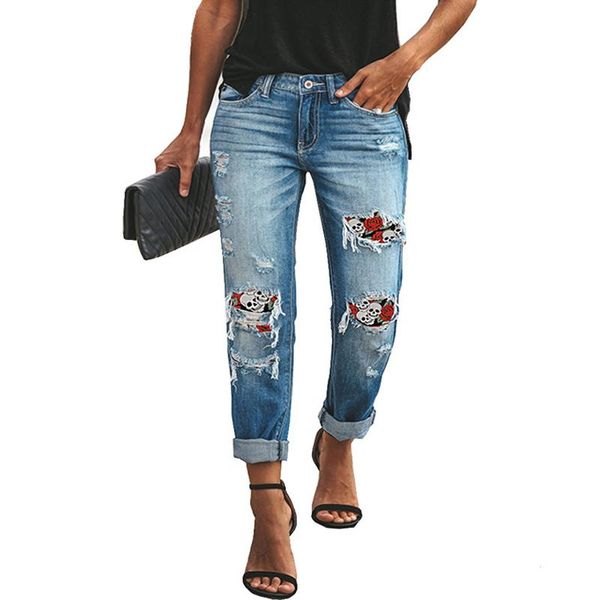 women's jeans ladies skinny ripped applique washed skeleton printed denim pants causal vintage high waist women full pencil trousers, Blue
women's jeans ladies skinny ripped applique washed skeleton printed denim pants causal vintage high waist women full pencil trousers, Blue