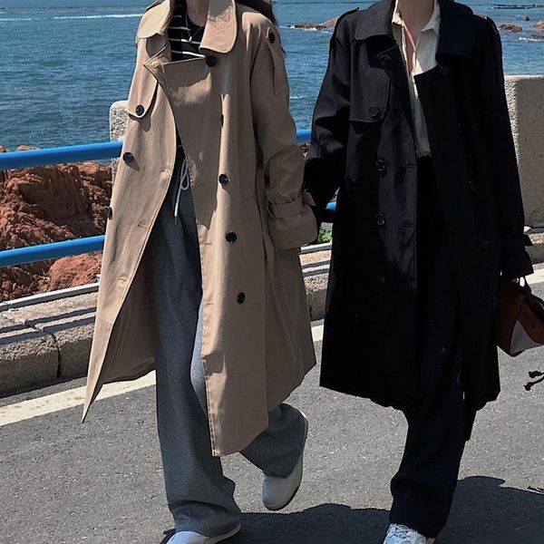 women's trench coats 2021 solid color coat early autumn clothing korean style mid-length temperament double row mouth jackets tide, Tan;black
women's trench coats 2021 solid color coat early autumn clothing korean style mid-length temperament double row mouth jackets tide, Tan;black
