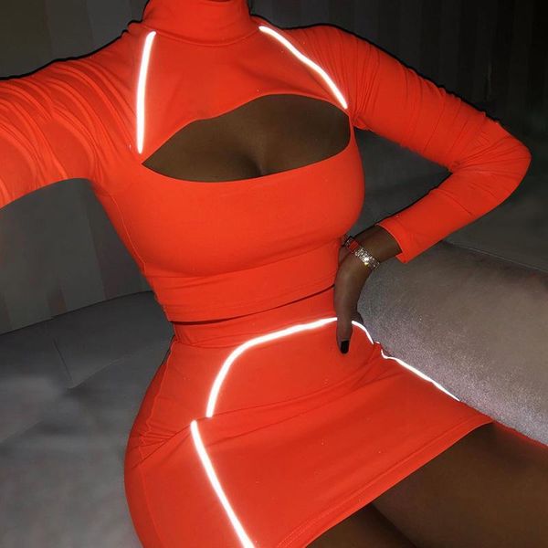 two piece dress set women sporty reflective striped festival clothing 2 outfits cut out fashion fitness crop skirt sets, White
two piece dress set women sporty reflective striped festival clothing 2 outfits cut out fashion fitness crop skirt sets, White