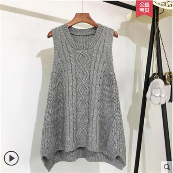 women's vests autumn and winter clothing thick wool vest female knitted loose large size round neck in the long section of wild, Black;white
women's vests autumn and winter clothing thick wool vest female knitted loose large size round neck in the long section of wild, Black;white