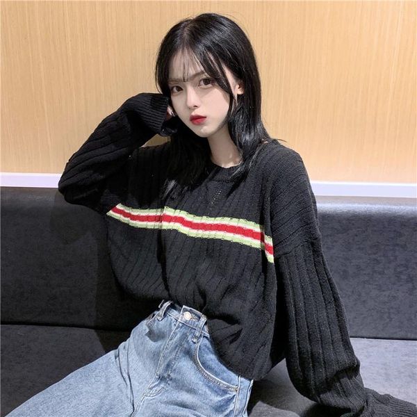 women's sweaters basic female casual korean style pullover autumn winter loose long sleeve short knitted women clothing fashion, White;black
women's sweaters basic female casual korean style pullover autumn winter loose long sleeve short knitted women clothing fashion, White;black
