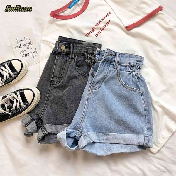 smlinan fashion high waist vintage denim short plus size casual harajuku curling jeans mini short female summer pants 210621, White;black
smlinan fashion high waist vintage denim short plus size casual harajuku curling jeans mini short female summer pants 210621, White;black