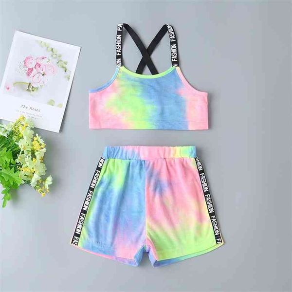 girls clothes sets for kids cute strap tie-dyed short pants letter muti summer 210629, White
girls clothes sets for kids cute strap tie-dyed short pants letter muti summer 210629, White