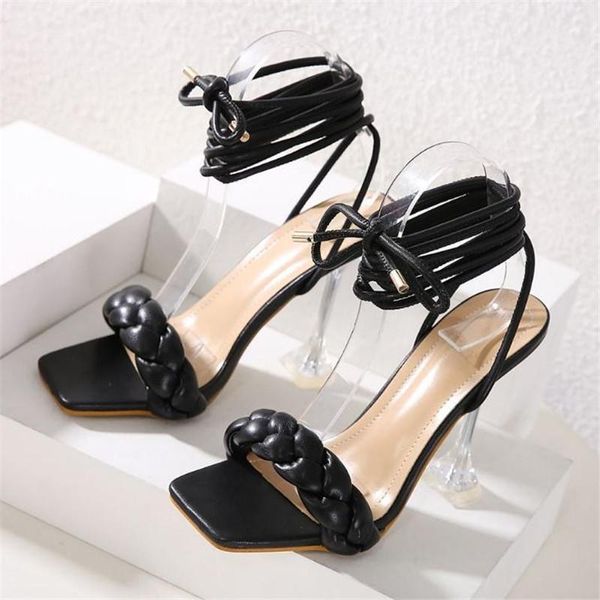 summer design weave cross strap thong women sandals transparent strange high heels ladies square open toe shoe dress shoes, Black
summer design weave cross strap thong women sandals transparent strange high heels ladies square open toe shoe dress shoes, Black