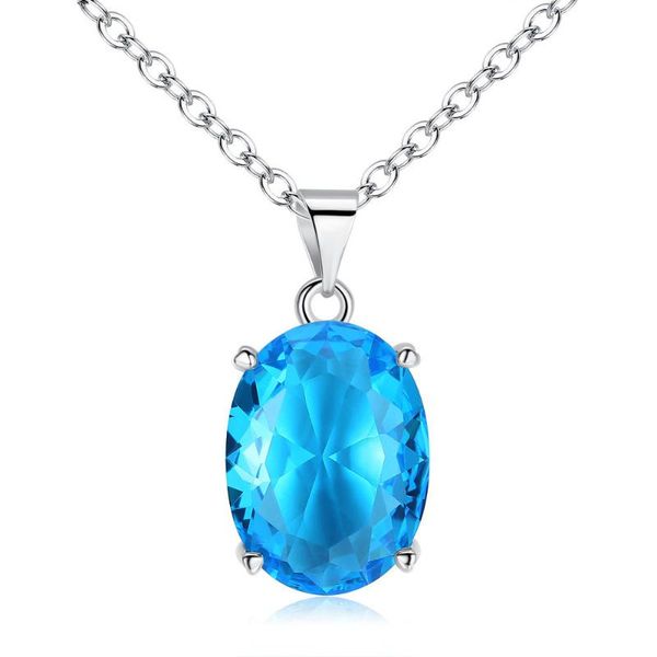 women's clavicles necklace lady's clavicle chain personality blue cz pendant charms jewelry gifts necklaces, Silver
women's clavicles necklace lady's clavicle chain personality blue cz pendant charms jewelry gifts necklaces, Silver