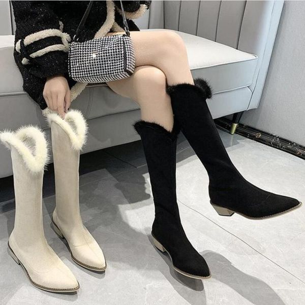 boots knee-high winter women shoes woman fashion high-heeled pointed 2021 warm, Black
boots knee-high winter women shoes woman fashion high-heeled pointed 2021 warm, Black