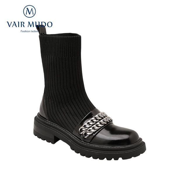 boots vair mudo women ankle shoes round toe low heels genuine leather spring/autumn concise solid metal decoration wm-x34, Black
boots vair mudo women ankle shoes round toe low heels genuine leather spring/autumn concise solid metal decoration wm-x34, Black