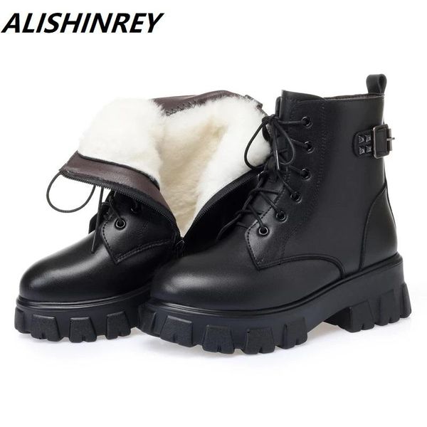 boots alishinrey women's 2021 winter genuine leather women ankle fashion thicken wool warm ladies short, Black
boots alishinrey women's 2021 winter genuine leather women ankle fashion thicken wool warm ladies short, Black