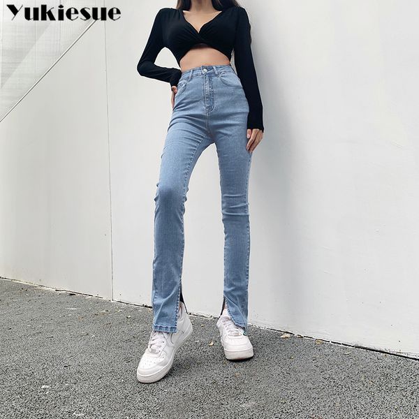 fashionable women's jeans with high waist woman split up flare mom for women jean femme 210519, Blue
fashionable women's jeans with high waist woman split up flare mom for women jean femme 210519, Blue