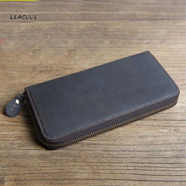 wallets leacool vintage crazy horse leather long wallet men women simple zip purse for cell phone card holder cash double interlayer, Red;black
wallets leacool vintage crazy horse leather long wallet men women simple zip purse for cell phone card holder cash double interlayer, Red;black