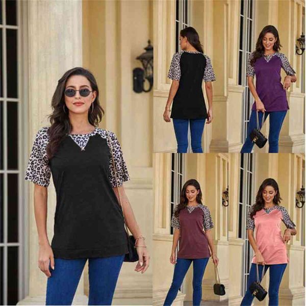 women's t-shirt comfortable colored cotton breathable leopard short sleeve 8sya, White
women's t-shirt comfortable colored cotton breathable leopard short sleeve 8sya, White