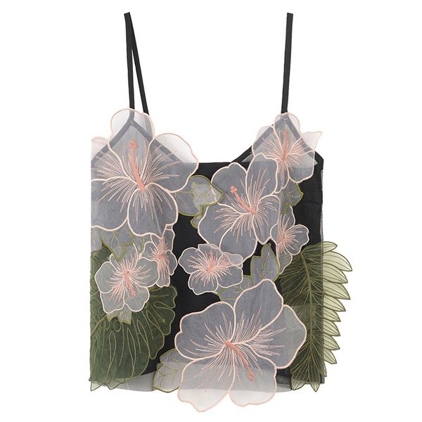 new early summer fashion transparent lace three-dimensional flowers dark green shirt, White
new early summer fashion transparent lace three-dimensional flowers dark green shirt, White