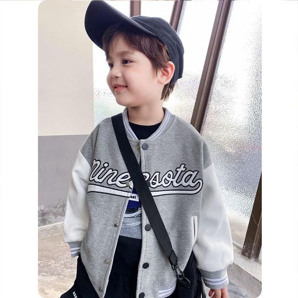 jackets boys sport shirt baby toddler coat out baseball uniform fashion autumn single-breasted letter kids clothing fall chidren clothes, Blue;gray
jackets boys sport shirt baby toddler coat out baseball uniform fashion autumn single-breasted letter kids clothing fall chidren clothes, Blue;gray