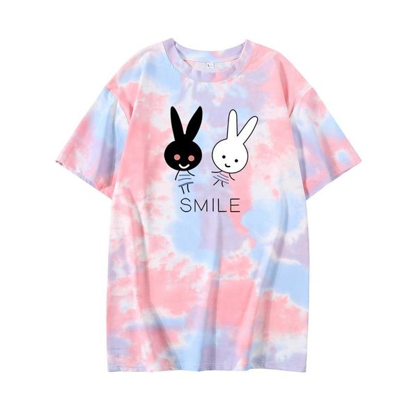 cartoon black and white printing smile letter pattern japanese korean harajuku style summer cute female tie dye t-shirt women's
cartoon black and white printing smile letter pattern japanese korean harajuku style summer cute female tie dye t-shirt women's