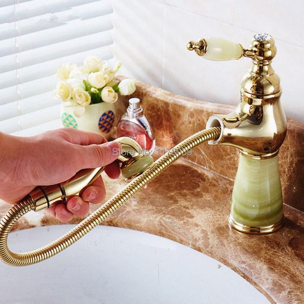 bathroom sink faucets european-style natural jade faucet,brass pull out and cold mixet tap,deck mounted gold basin faucet,j16960
bathroom sink faucets european-style natural jade faucet,brass pull out and cold mixet tap,deck mounted gold basin faucet,j16960