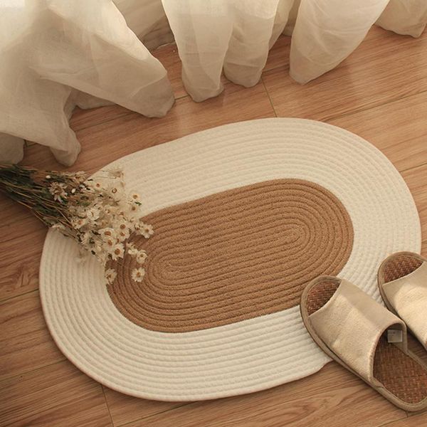 carpets 65cm*45cm hand-woven jute floor mat door cotton and linen color block non-slip oval home bathroom carpet
carpets 65cm*45cm hand-woven jute floor mat door cotton and linen color block non-slip oval home bathroom carpet