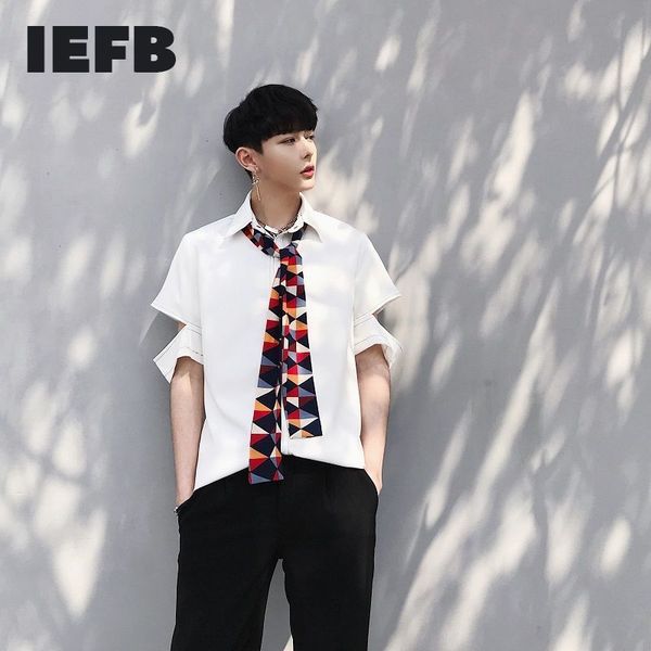 iefb design summer men's short sleeve shirts silk scarf tie color contrast black white hollow out sleeve shirts 9y7056 210524, White;black
iefb design summer men's short sleeve shirts silk scarf tie color contrast black white hollow out sleeve shirts 9y7056 210524, White;black