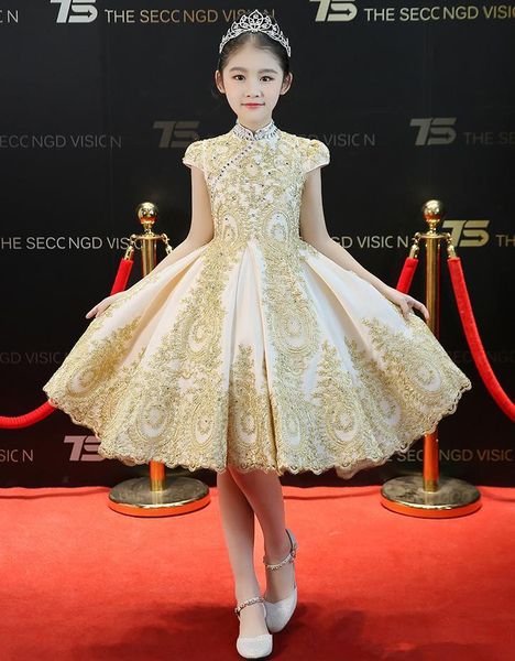 girl's dresses short sleeve lace applique fluffy tulle flower girl princess first holy communion prom party, Red;yellow
girl's dresses short sleeve lace applique fluffy tulle flower girl princess first holy communion prom party, Red;yellow