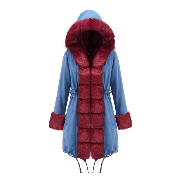 women's wool & blends fashion winter jacket women coat fur collar loose long parkas big outerwear, Black
women's wool & blends fashion winter jacket women coat fur collar loose long parkas big outerwear, Black