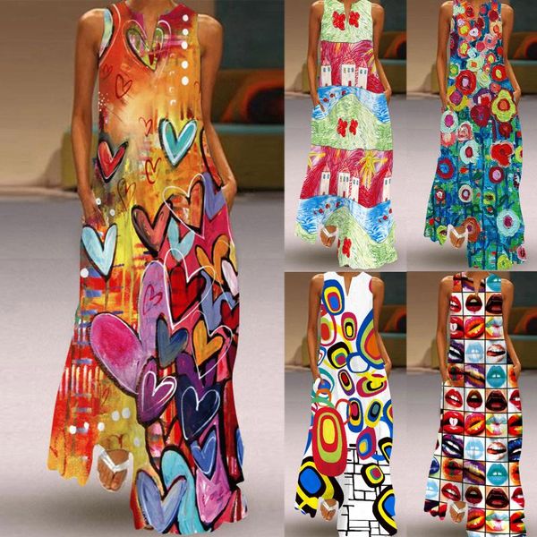 casual dresses summer long dress 2021 elegant robe pocket party sleeveless women sundress vintage print maxi vestido, Black;gray
casual dresses summer long dress 2021 elegant robe pocket party sleeveless women sundress vintage print maxi vestido, Black;gray
