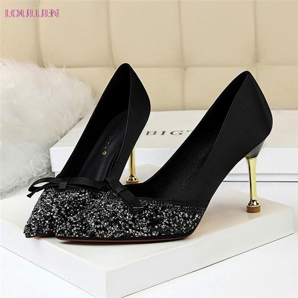 women sandals women's pointed fashion high heel shallow mouth sequins bow lady wedding plus size 40 #0730, Black
women sandals women's pointed fashion high heel shallow mouth sequins bow lady wedding plus size 40 #0730, Black