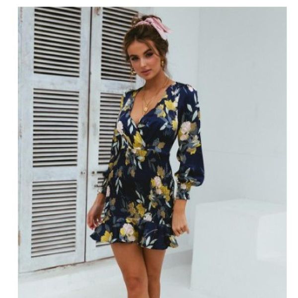 casual dresses ladies dress slim print v-neck cross elastic waist ruffle summer unique design outdoor prom vestidos, Black;gray
casual dresses ladies dress slim print v-neck cross elastic waist ruffle summer unique design outdoor prom vestidos, Black;gray