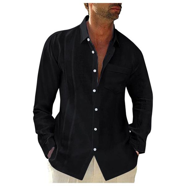 men's casual shirts fashoin solid color bussiness mens single breasted long sleeve shirt for men daily turn-down collar blouses, White;black
men's casual shirts fashoin solid color bussiness mens single breasted long sleeve shirt for men daily turn-down collar blouses, White;black