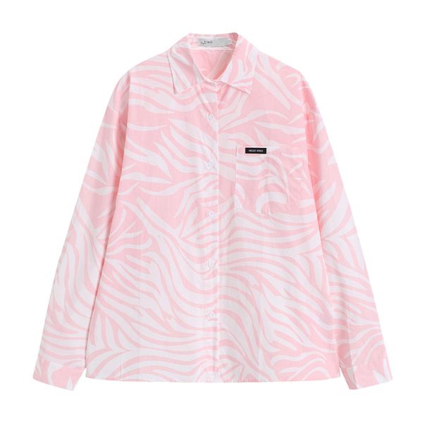 women long sleeve turn down collar print vintage loose shirt casual pink b0786 210514, White
women long sleeve turn down collar print vintage loose shirt casual pink b0786 210514, White