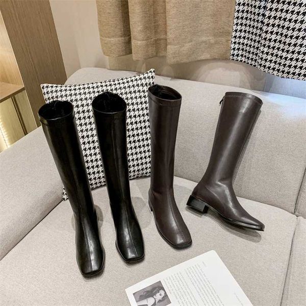 korean high tube net red square head knight 2021 autumn and winter new knee thin women's simple boots, Black
korean high tube net red square head knight 2021 autumn and winter new knee thin women's simple boots, Black