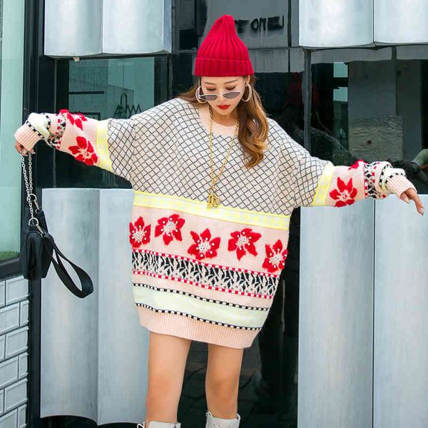 french retro-losango lazy pullover style female heavy frizzy industry wear sweater, White;black
french retro-losango lazy pullover style female heavy frizzy industry wear sweater, White;black