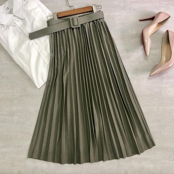 skirts women pleated skirt 2021 spring autumn winter fashion solid black high waist belt a-line elegant vintage office long
skirts women pleated skirt 2021 spring autumn winter fashion solid black high waist belt a-line elegant vintage office long