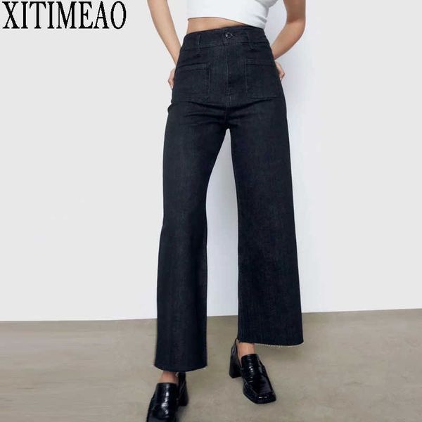 za high waist loose comfortable jeans for women fashionable casual straight pants basic wide leg 210604, Blue
za high waist loose comfortable jeans for women fashionable casual straight pants basic wide leg 210604, Blue