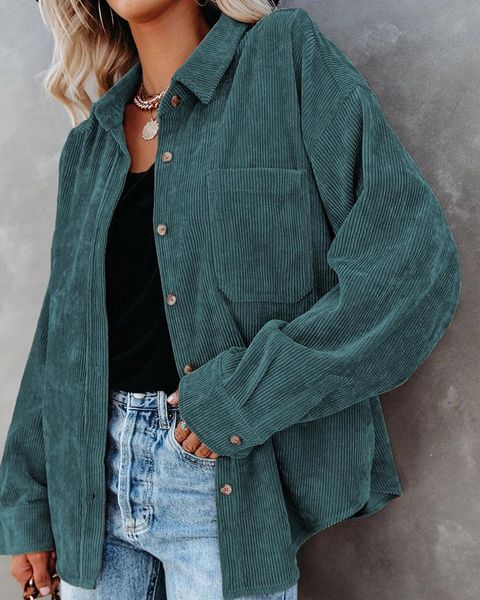 women's jackets european and american casual corduroy jacket fall/winter 2021 loose pocket long-sleeve shirt solid color many colour, Black;brown
women's jackets european and american casual corduroy jacket fall/winter 2021 loose pocket long-sleeve shirt solid color many colour, Black;brown