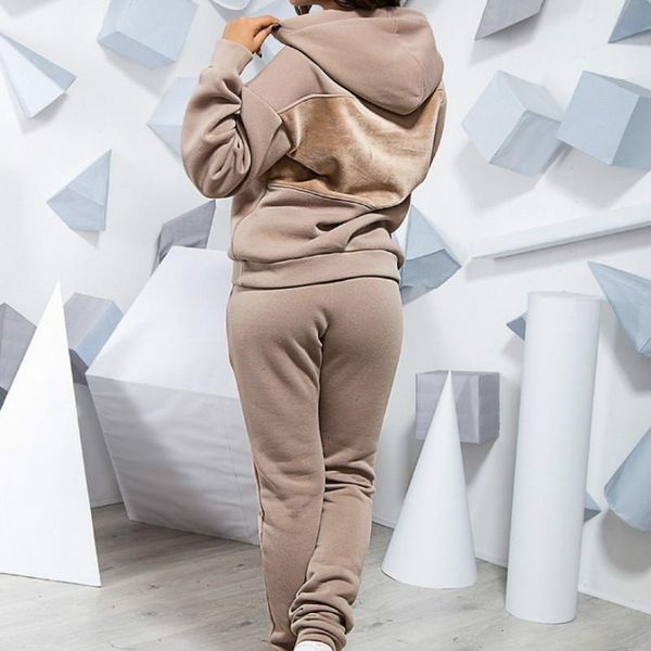 women's tracksuits running sets velvet patchwork women hooded hoodies long pants 2021 winter lounge wear outfits for m0067, Gray
women's tracksuits running sets velvet patchwork women hooded hoodies long pants 2021 winter lounge wear outfits for m0067, Gray