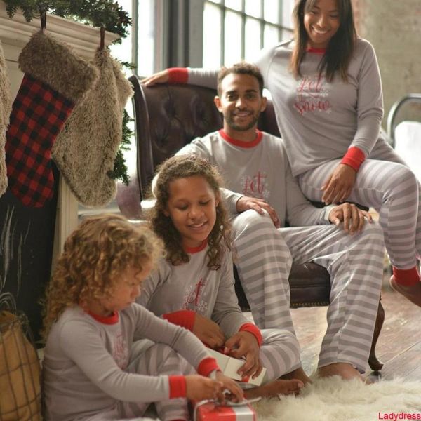 women's t-shirt 2021 christmas pajama plus size o neck letter print t shirt stripe long pants two pieces family sets year's, White
women's t-shirt 2021 christmas pajama plus size o neck letter print t shirt stripe long pants two pieces family sets year's, White