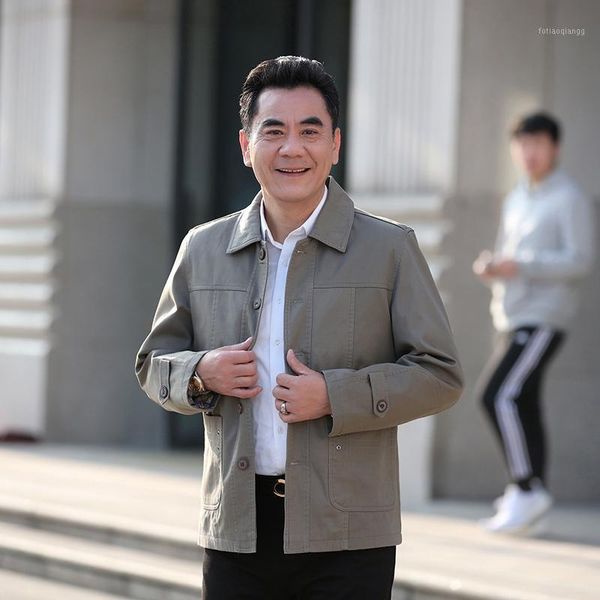 father cotton jacket men autumn spring casual coat dark and light khaki outerwear man turn down collar single-breasted jackets men's, Black;brown
father cotton jacket men autumn spring casual coat dark and light khaki outerwear man turn down collar single-breasted jackets men's, Black;brown