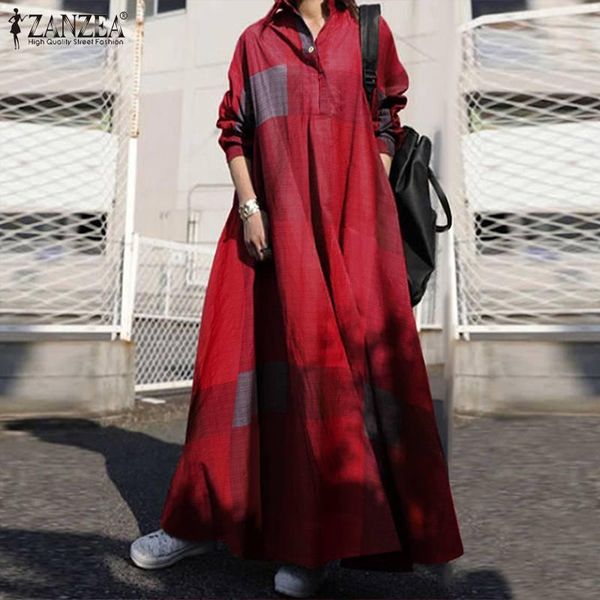casual dresses women long sleeve vintage plaid checked sundress zanzea stylish lapel neck shirt dress kaftan maxi vestido plus size femme, Black;gray
casual dresses women long sleeve vintage plaid checked sundress zanzea stylish lapel neck shirt dress kaftan maxi vestido plus size femme, Black;gray