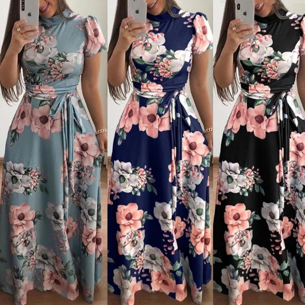 casual dresses plus size women's summer long super dress 2021 sleeve flower print high collar bandage vestidos, Black;gray
casual dresses plus size women's summer long super dress 2021 sleeve flower print high collar bandage vestidos, Black;gray