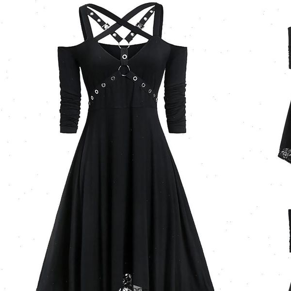 halloween plus size open womens skirts shoulder lace half sleeve gothic long skirtses femme vestidos clothes, Black
halloween plus size open womens skirts shoulder lace half sleeve gothic long skirtses femme vestidos clothes, Black