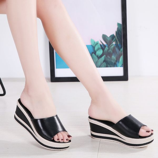 genuine leather summer women slippers open toe flip flops sandals women wedges slippers black white slides sandals1
genuine leather summer women slippers open toe flip flops sandals women wedges slippers black white slides sandals1