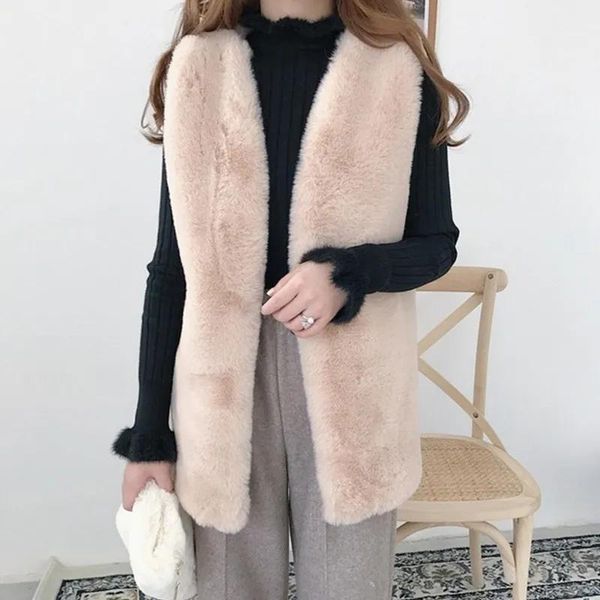 women's fur & faux winter sleeveless soft warm coat vest women plus size casual elegant furry jacket waistcoat solid overcoat, Black
women's fur & faux winter sleeveless soft warm coat vest women plus size casual elegant furry jacket waistcoat solid overcoat, Black