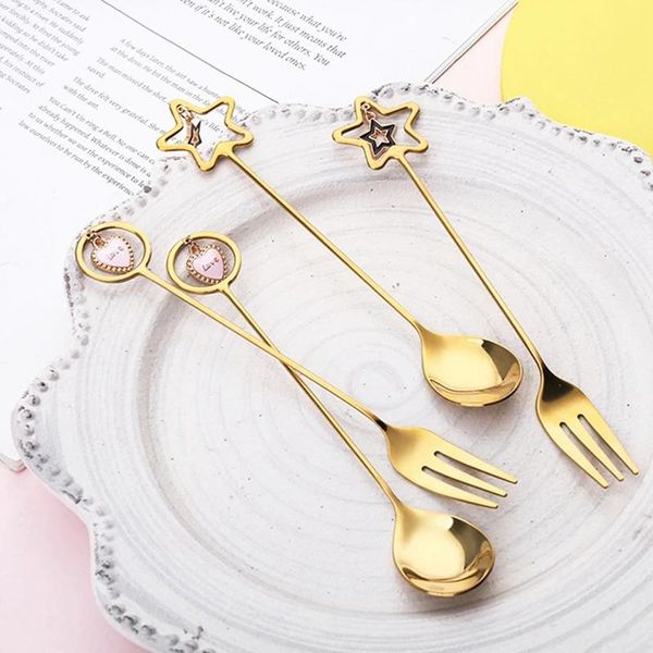 forks stainless steel coffee spoon watermelon ice cream tea dessert fork with pretty pendant creative tableware
forks stainless steel coffee spoon watermelon ice cream tea dessert fork with pretty pendant creative tableware