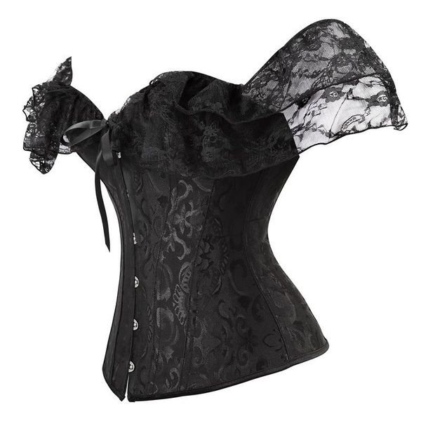 bustiers & corsets for women short sleeve corset tie-up boat neck slightly elastic close-fitting crop black lace up costume, Black;white
bustiers & corsets for women short sleeve corset tie-up boat neck slightly elastic close-fitting crop black lace up costume, Black;white