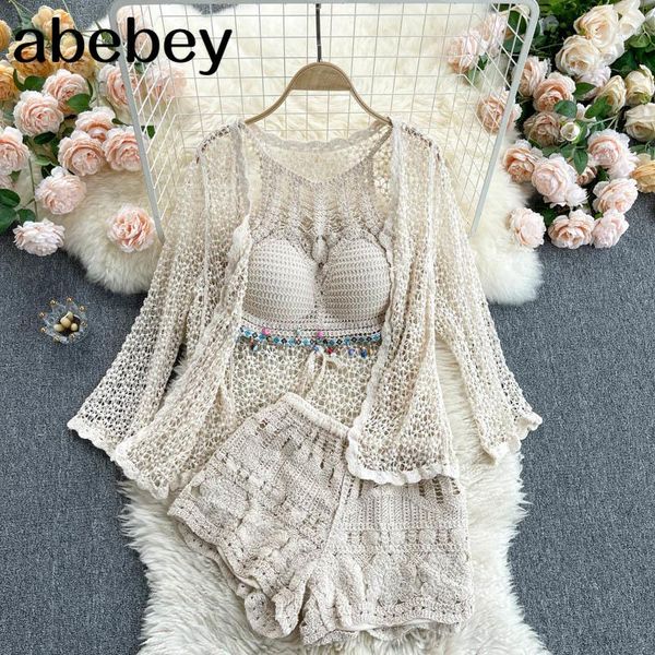 women's tracksuits women 2021 summer lace suit backless strap short sleeve cardigan+high waist short pants three piece set, Gray
women's tracksuits women 2021 summer lace suit backless strap short sleeve cardigan+high waist short pants three piece set, Gray