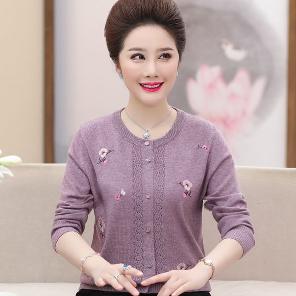 women's knits & tees middle aged women spring autumn cardigan female elegant floral printed knitted outerwear sweater, White
women's knits & tees middle aged women spring autumn cardigan female elegant floral printed knitted outerwear sweater, White
