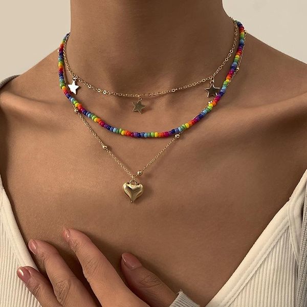 chokers bohemian colorful bead heart necklace women handmade seed beads star collar clavicle choker simple short sweet female jewelry, Golden;silver
chokers bohemian colorful bead heart necklace women handmade seed beads star collar clavicle choker simple short sweet female jewelry, Golden;silver