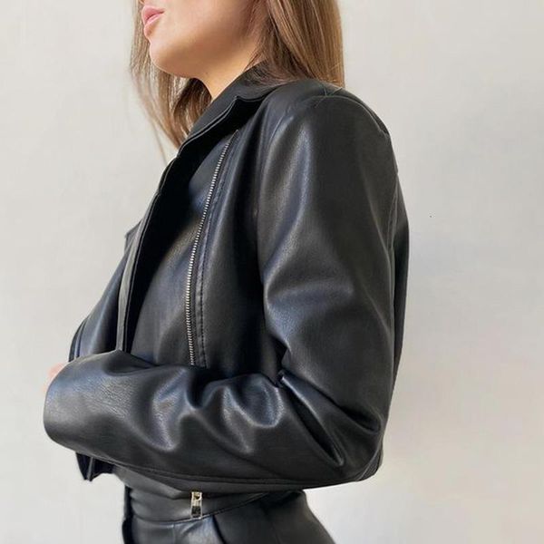 women's jackets fashion black moto biker pu leather women elegant turn down collar short coats skew placket ladies oa28, Black;brown
women's jackets fashion black moto biker pu leather women elegant turn down collar short coats skew placket ladies oa28, Black;brown