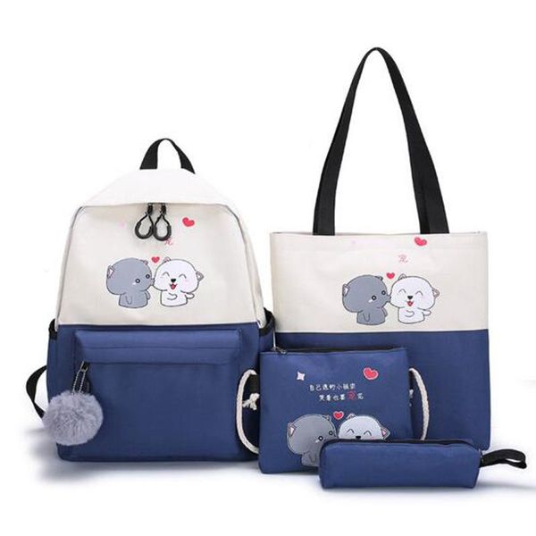 4pcs/set cartoon print school backpack women schoolbag for teenager girls shoulder bag pencil case mochila rucksack bags
4pcs/set cartoon print school backpack women schoolbag for teenager girls shoulder bag pencil case mochila rucksack bags